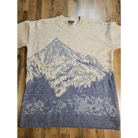 Eddie Bauer Mt. Altitude Crewneck Sweater Women's Size M Relaxed Mountain Scene - Picture 5 of 10